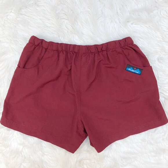 KAVU Elle 4" Quick Dry Hiking Outdoor Shorts with Belt in Rhubarb (Dark Red) - Picture 8 of 10